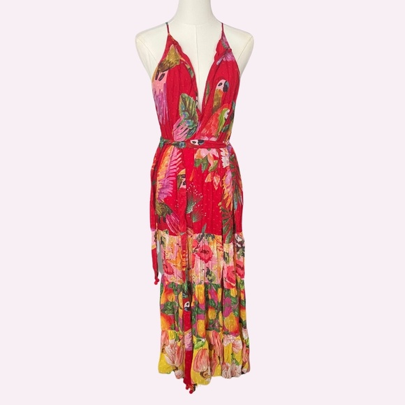 FARM Rio Dresses & Skirts - Farm Rio Macaw Tiered Midi Dress Size Large Perfect Summer Dress!